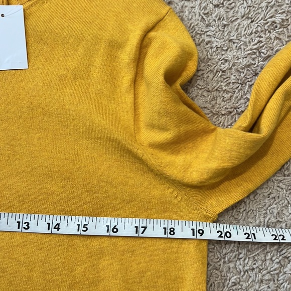 J.Crew Ruffle Neck Sweater Ochre Yellow Mustard Pullover New Women Large Sweater - Picture 5 of 7